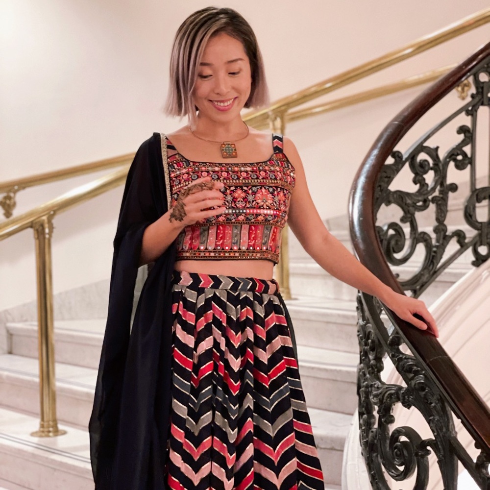 Modern lehenga dress with scarf